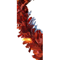 Matte Red Wide Strand Tinsel