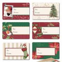 Traditional  Christmas Gift Labels on Roll