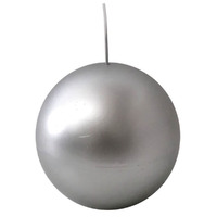 Silver  Sphere Bauble Candle 10cm