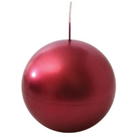 Red   Sphere Bauble Candle 10cm
