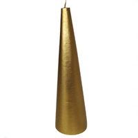 Gold  Cone  Tree Candle 24cm