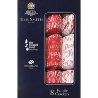 Contemporary Deck the Halls Red and White  Family Crackers 8pk