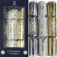 Gold White and Silver Crackers in Cube 6pk