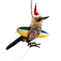 Surfing Kookaburra  Australian Christmas  Bristle Decoration 9cm