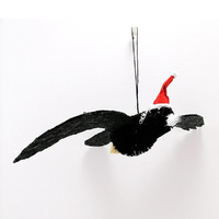 Flying Magpie  Christmas Bristle Decoration 18cm