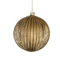 Soft Bronze Glass Christmas Bauble 15cm