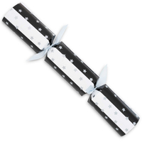 Black & White (Silver Stars) Catering Crackers - Box of 50
