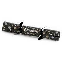 Snowflake Black Catering Crackers -  Box of 50