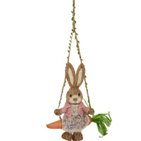 Prue Easter Bunny on Carrot Swing Pink