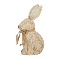 Natural Sitting Easter Bunny with Bow