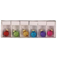 2cm Christmas  Ball Wine Charms - 6pk