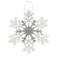 Silver  and Clear Snowflake Hanging Decoration 20cm