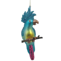 Parrot Glass Hanging Decoration 17cm