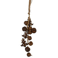 Twine Rusty Nut Bell Hanger with Trees