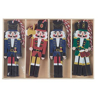 Soldier Hanging Decorations Ply 12pc 12cm H