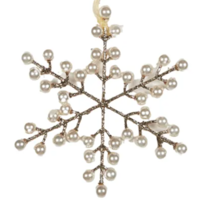 Pearl Snowflake Hanging Decoration 15cm