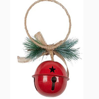 Twine with Red Bell and Pine Door Hanger