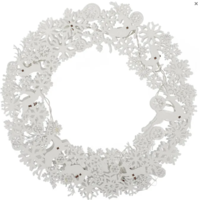 Intricate Reindeer and Snowflake  LED Wreath 30 x 3cm