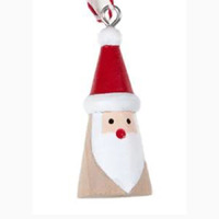 Conical  Wood Hanging Santa 5cm