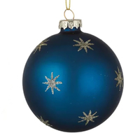 Stella Navy Gold  Hanging Bauble with Stars 8cm