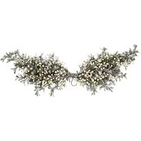 Frosted White Berry Mistletoe Leaf  Swag Garland 90cm
