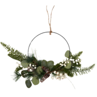 White Berry, Pinecone and Mixed Foliage Wreath 45cm