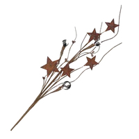 Rusty Star Spray with Black Gingham Balls 45 cm