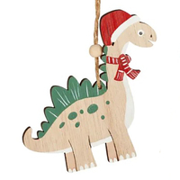 Christmas Dinosaur with Green Back Hanging  Decoration  11cm
