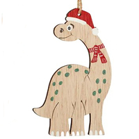 Christmas Dinosaur with Green Dots Hanging  Decoration  11cm