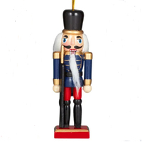 Blue Nutcracker Hanging Decoration 12cm