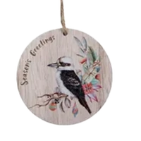 Kookaburra Aussie Critter MDF 8cm Hanging Christmas Decoration
