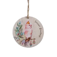 Galah Aussie Critter MDF 8cm Hanging Christmas Decoration