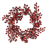 42cm Red Holly Berry Wreath