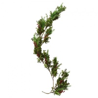 Red Berry Mixed Leaf  Garland with Pine 150cm