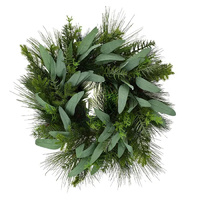 Mixed Green Leaf Wreath  60cm