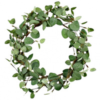 White Pearlescent Berry with Leaves  Wreath 40cm