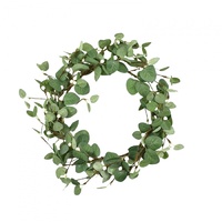 White Pearlescent Berry with Leaves  Wreath 40cm