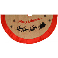 84cm Burlap Skirt with Red Trim