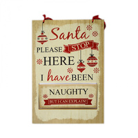 Naughty and Nice Natural MDF Sign 20 x 30