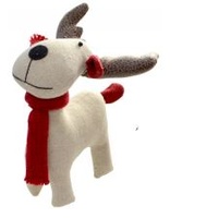 16cm Natural / Red Reindeer Fabric