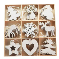 36Pc  6cm White Glitter Deco 9 Ass