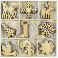 Natural  9 Ass Decorations  36pc