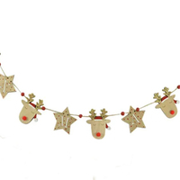 Reindeer Natural  Star Garland MDF 118 x 9