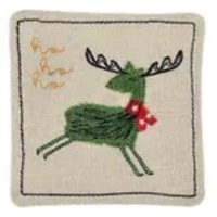 Calico Coaster with Reindeer   11cm