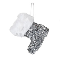 Glitter  Boot  Silver 12cm