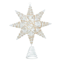 White and Natural Twine Tree Topper 30cm