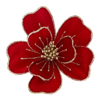 Red and  Gold Flower  Clip 13cm