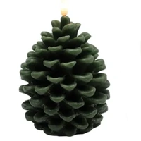 LED Green PInecone  Parraffin  Candle  11cm