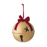 Flat Bottom Gold Metal Bell 22cm