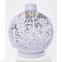White Water Globe  with Village Scene